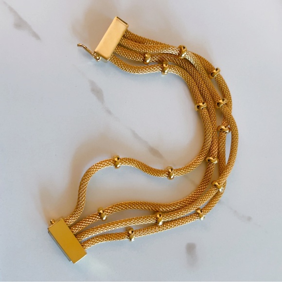 Neiman Marcus gold bracelet 7” long gorgeous vintage magnetic & snap - Picture 9 of 10